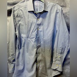 Brooks Brothers 346. Blue and Black check. 15 1/2-2/3